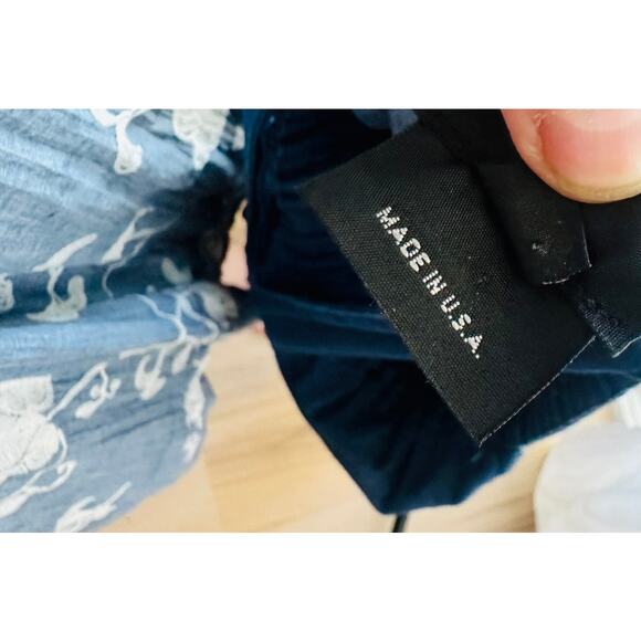 Anna Sui Denim Chambray Overalls Capri Size Small jogger bibs Vintage 90s Era - Picture 8 of 12